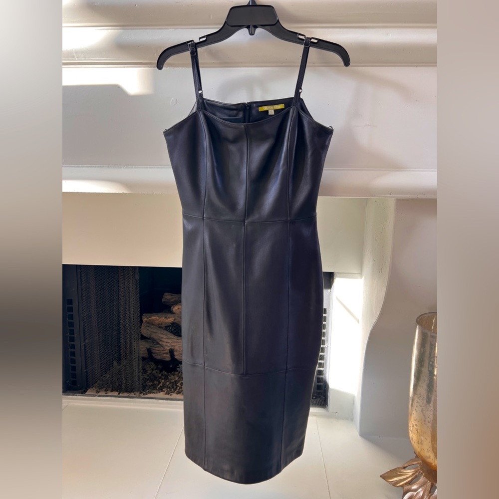 Gianni Bini genuine leather black dress